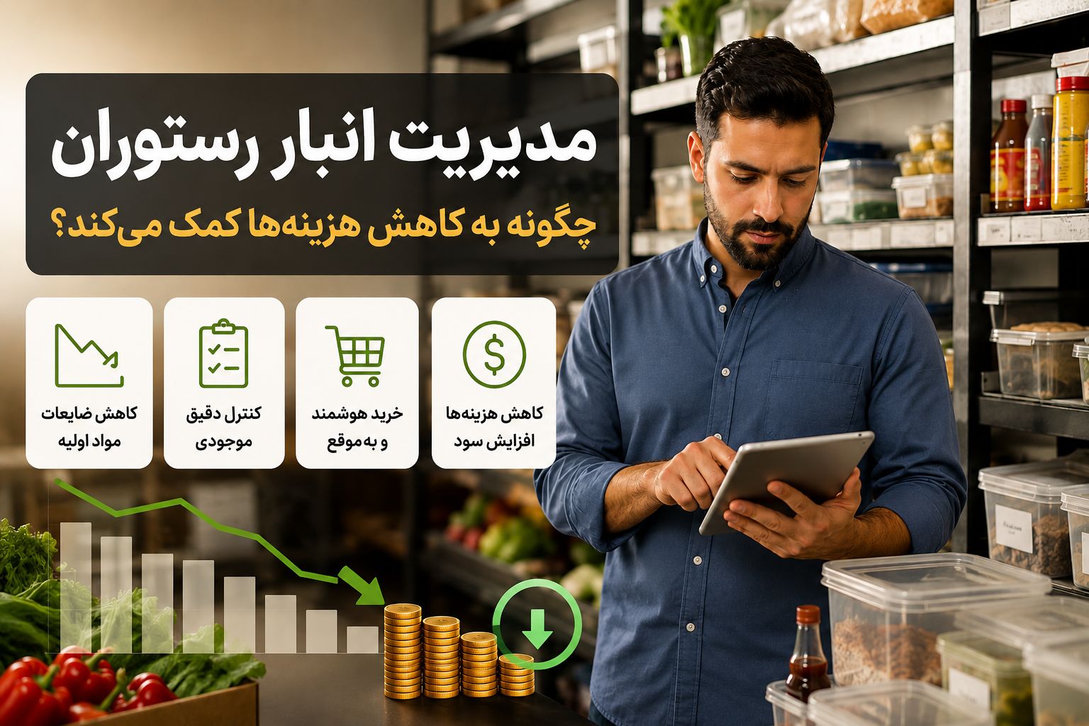 چطور با مدیریت هوشمند انبار، هزینه‌های رستوران را کاهش دهیم؟