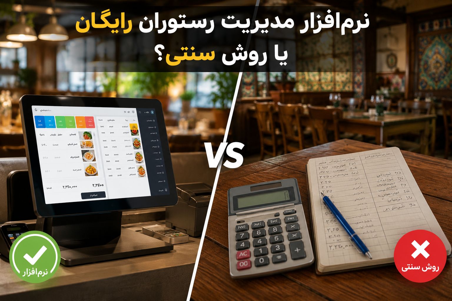 نرم‌افزار مدیریت رستوران رایگان یا روش سنتی؟